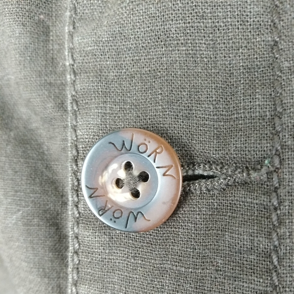 Worn Jeans Linen Blend Jacket Brown Size XS - Picture 5 of 9